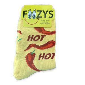NWT Foozys Yellow Chili Pepper Printed Women's Socks One Size